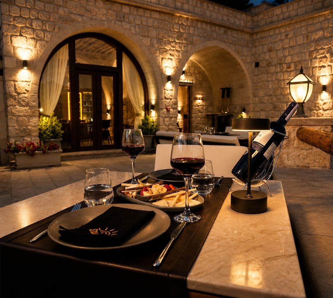 Carved dining room of Solem Restaurant